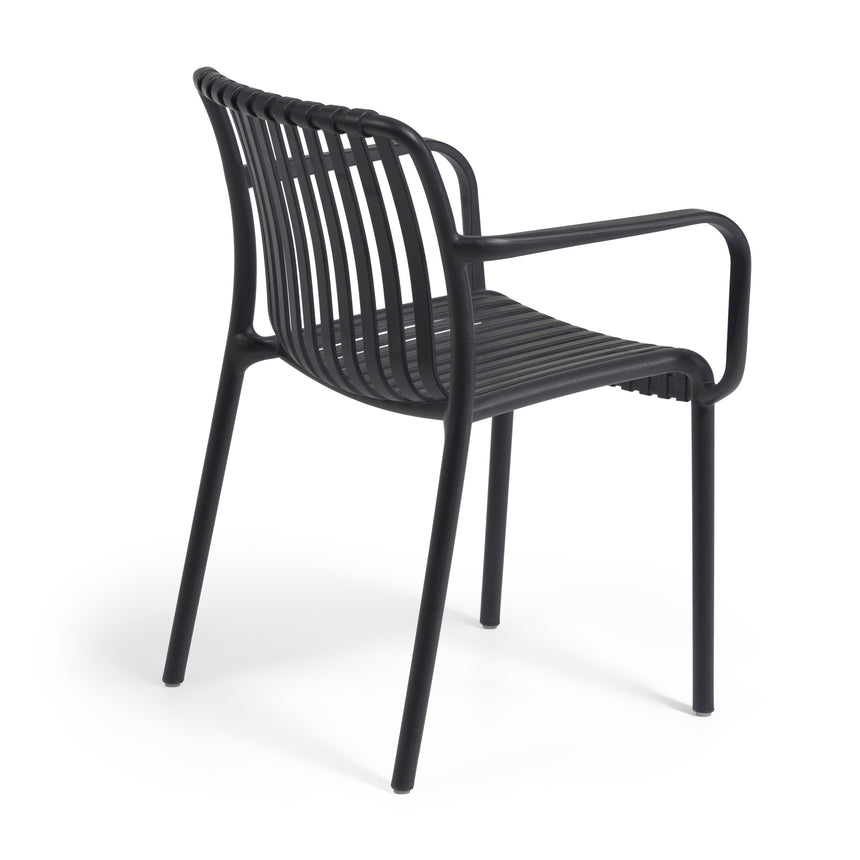 Stapelbarer Outdoor Stuhl Isabellini schwarz - ZEN ZONE Furniture