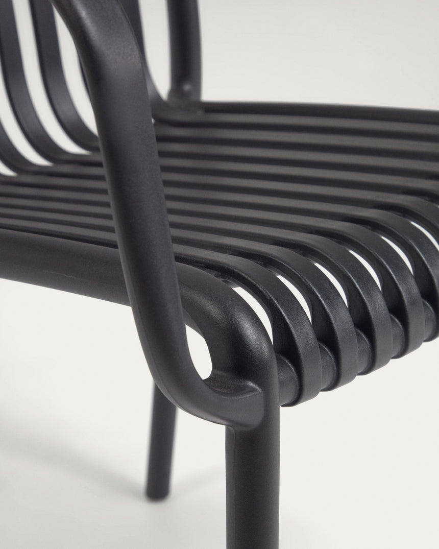 Stapelbarer Outdoor Stuhl Isabellini schwarz - ZEN ZONE Furniture