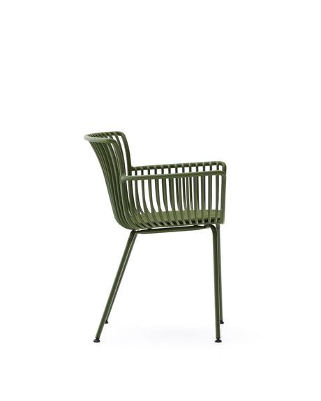 Outdoor-Stuhl Surpika mit grünen Stahlbeinen - ZEN ZONE Furniture