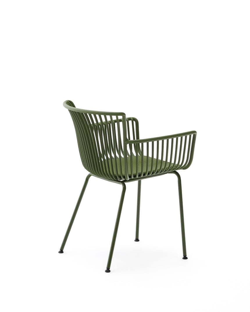 Outdoor-Stuhl Surpika mit grünen Stahlbeinen - ZEN ZONE Furniture