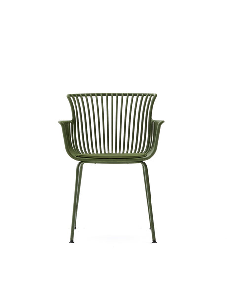 Outdoor-Stuhl Surpika mit grünen Stahlbeinen - ZEN ZONE Furniture