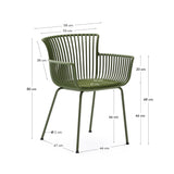 Outdoor-Stuhl Surpika mit grünen Stahlbeinen - ZEN ZONE Furniture
