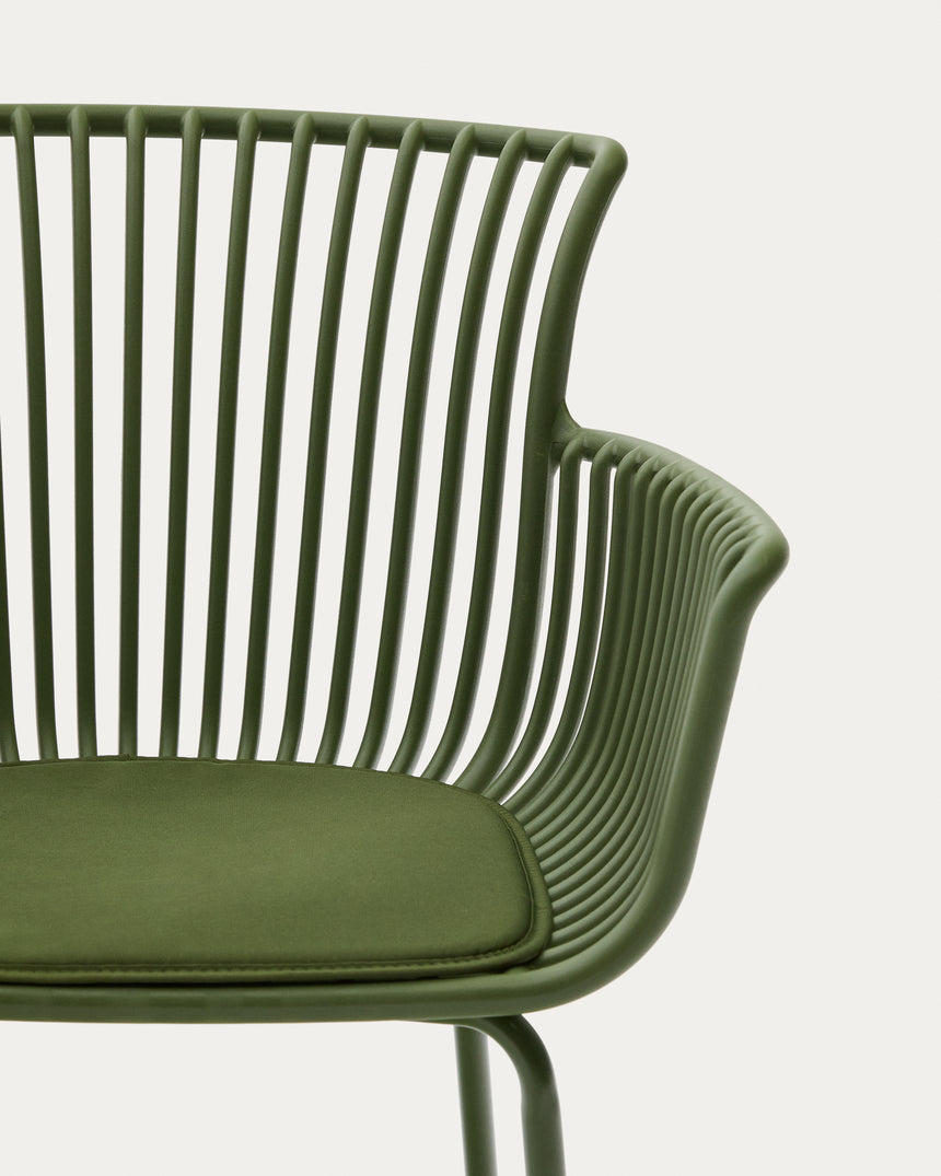 Outdoor-Stuhl Surpika mit grünen Stahlbeinen - ZEN ZONE Furniture