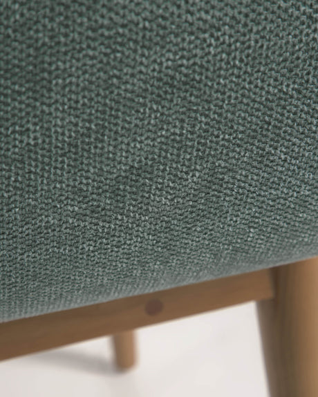 Konna Stuhl in Grün und Beine aus massivem Eschenholz mit dunklem Finish - ZEN ZONE Furniture