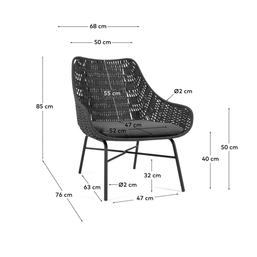 Abeli Seilsessel in Schwarz - ZEN ZONE Furniture
