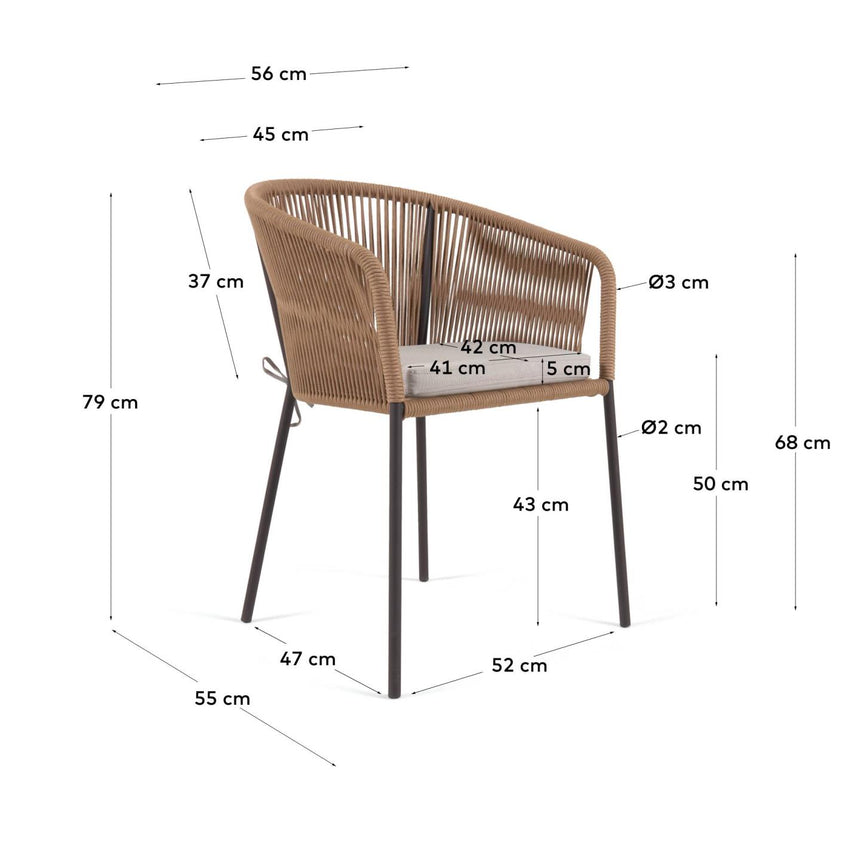 Garten-Essstuhl Beige Yanet - ZEN ZONE Furniture