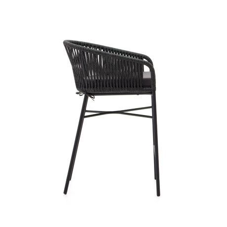 Yanet Hocker aus schwarzem Seil Höhe 65 cm - ZEN ZONE Furniture