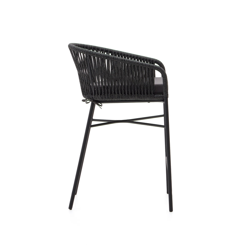 Yanet Hocker aus schwarzem Seil Höhe 65 cm - ZEN ZONE Furniture