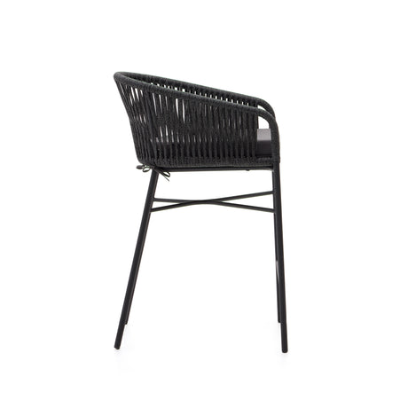 Yanet Hocker aus schwarzem Seil Höhe 65 cm - ZEN ZONE Furniture