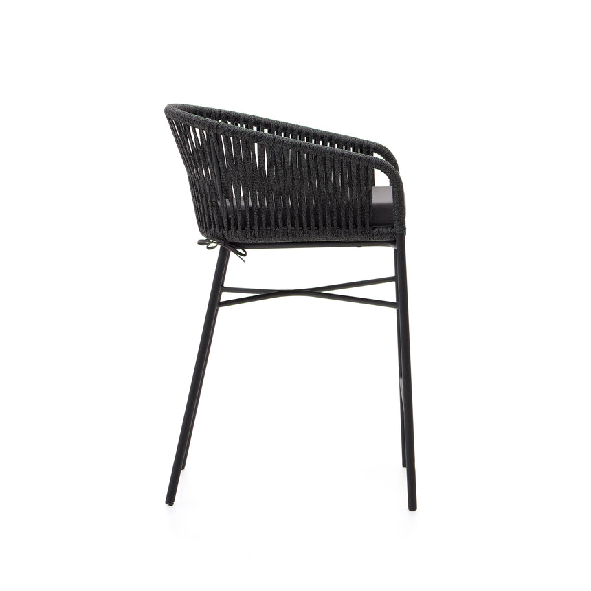 Yanet Hocker aus schwarzem Seil Höhe 65 cm - ZEN ZONE Furniture