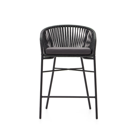 Yanet Hocker aus schwarzem Seil Höhe 65 cm - ZEN ZONE Furniture