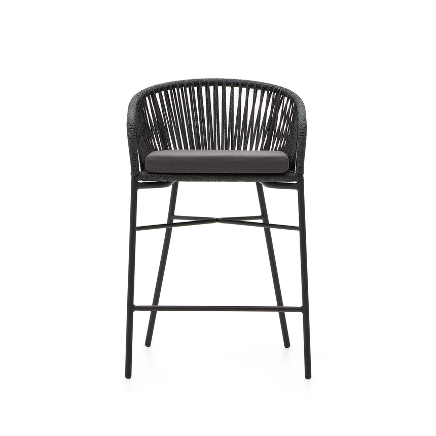 Yanet Hocker aus schwarzem Seil Höhe 65 cm - ZEN ZONE Furniture
