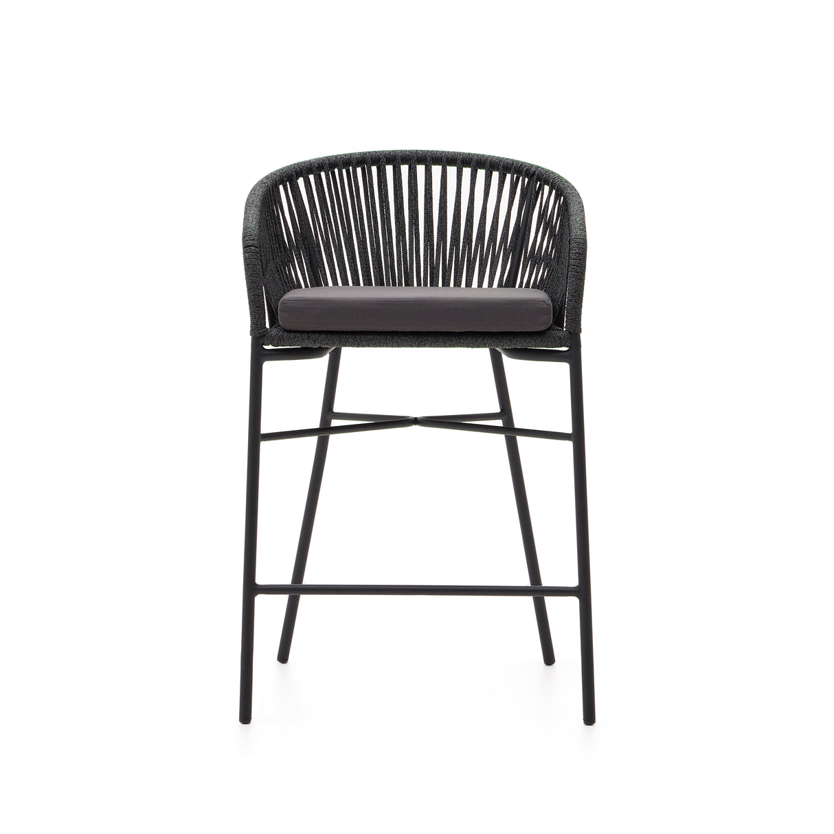 Yanet Hocker aus schwarzem Seil Höhe 65 cm - ZEN ZONE Furniture