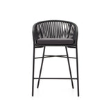 Yanet Hocker aus schwarzem Seil Höhe 65 cm - ZEN ZONE Furniture