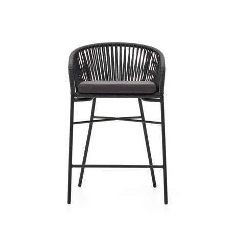 Yanet Hocker aus schwarzem Seil Höhe 65 cm - ZEN ZONE Furniture