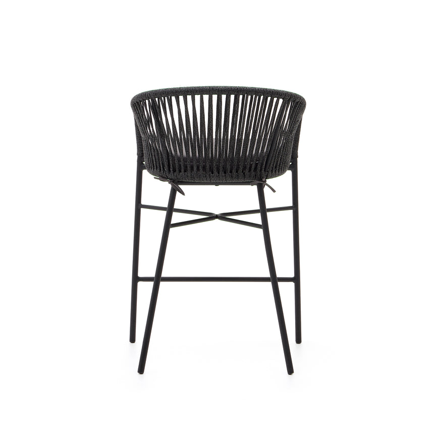 Yanet Hocker aus schwarzem Seil Höhe 65 cm - ZEN ZONE Furniture
