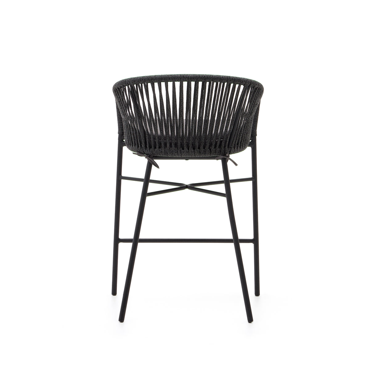 Yanet Hocker aus schwarzem Seil Höhe 65 cm - ZEN ZONE Furniture