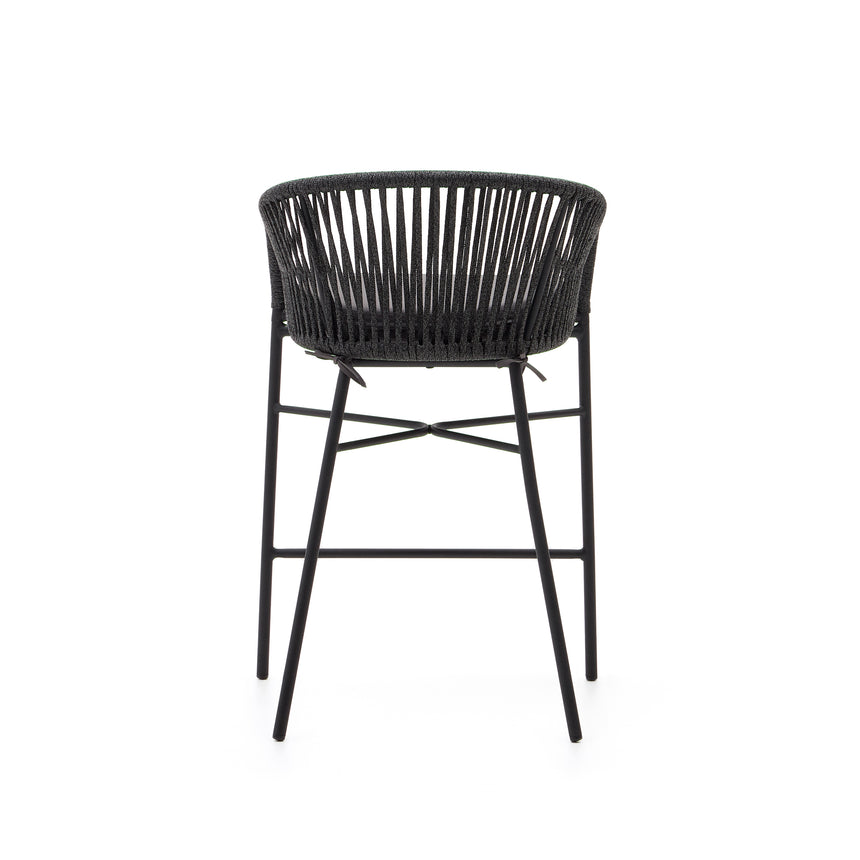 Yanet Hocker aus schwarzem Seil Höhe 65 cm - ZEN ZONE Furniture