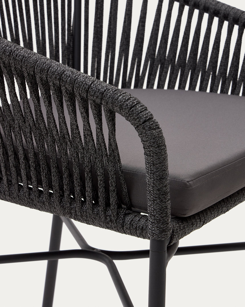 Yanet Hocker aus schwarzem Seil Höhe 65 cm - ZEN ZONE Furniture