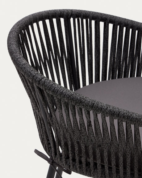 Yanet Hocker aus schwarzem Seil Höhe 65 cm - ZEN ZONE Furniture