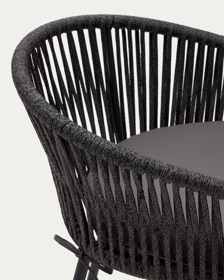 Yanet Hocker aus schwarzem Seil Höhe 65 cm - ZEN ZONE Furniture