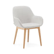 Konna Stuhl in Beige und Beine aus massivem Eschenholz mit natürlichem Finish - ZEN ZONE