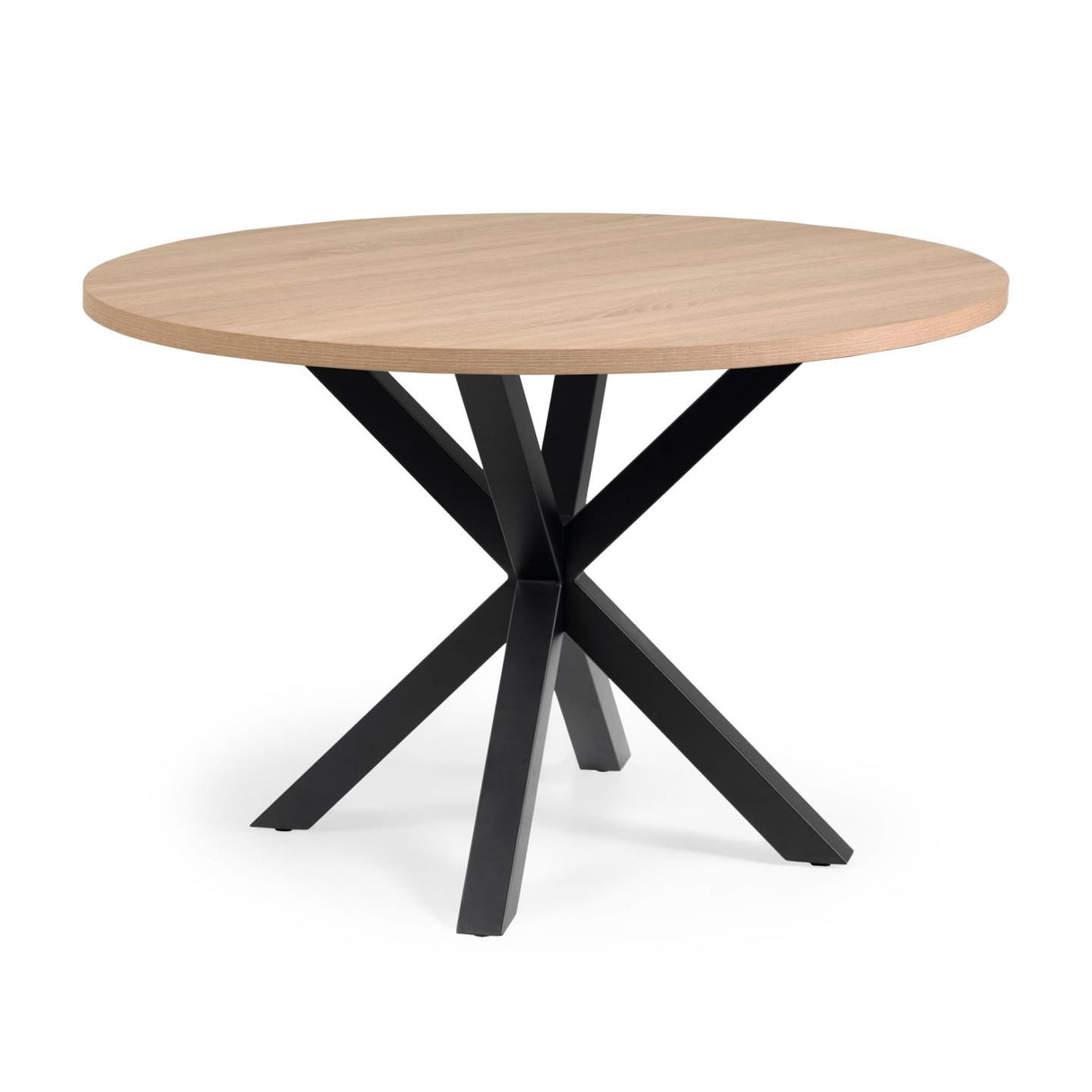 Argo runder Tisch mit Melamin natur und schwarzen Stahlbeinen Ø 119 cm - ZEN ZONE Furniture