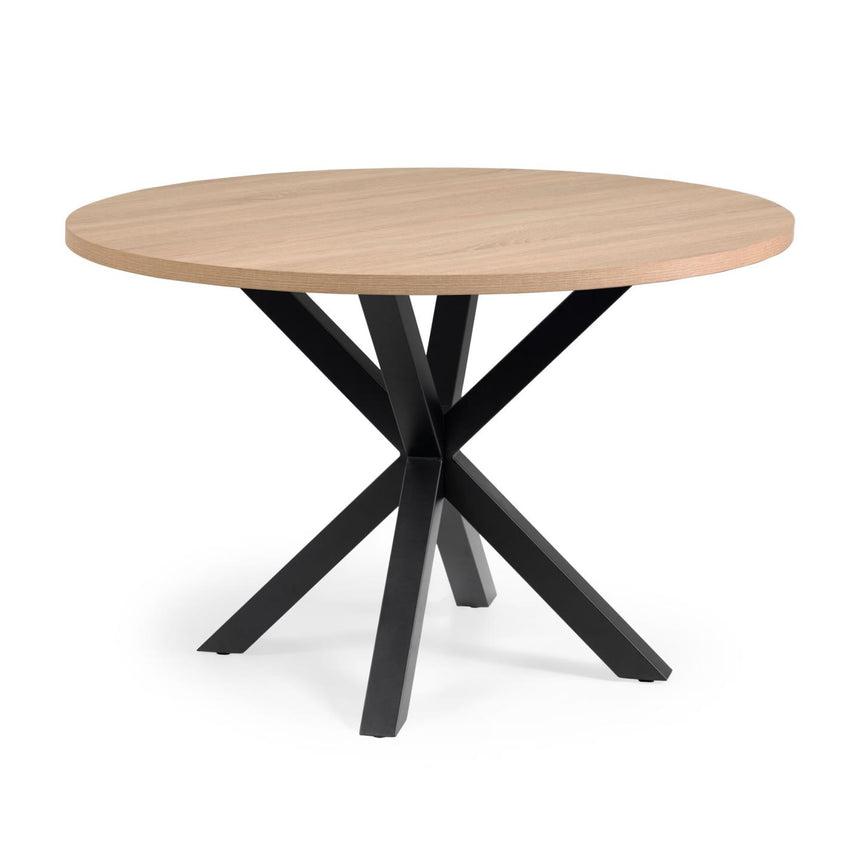 Argo runder Tisch mit Melamin natur und schwarzen Stahlbeinen Ø 119 cm - ZEN ZONE Furniture