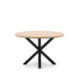 Argo runder Tisch mit Melamin natur und schwarzen Stahlbeinen Ø 119 cm - ZEN ZONE Furniture