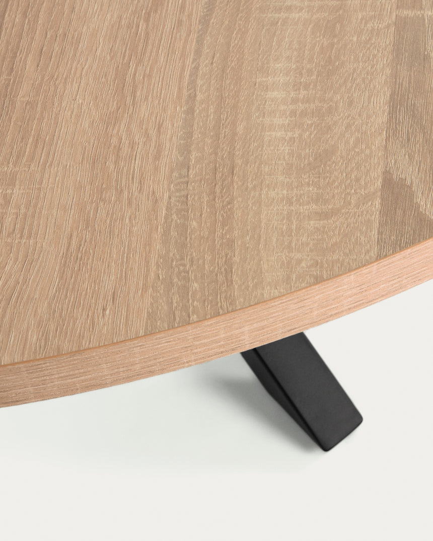 Argo runder Tisch mit Melamin natur und schwarzen Stahlbeinen Ø 119 cm - ZEN ZONE Furniture