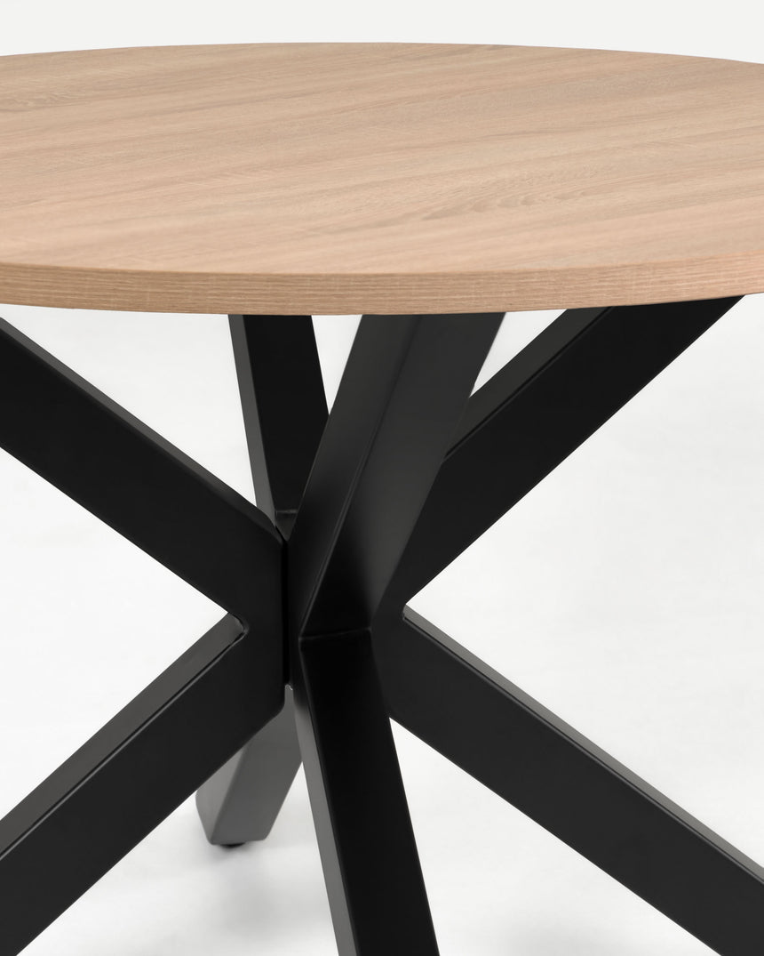 Argo runder Tisch mit Melamin natur und schwarzen Stahlbeinen Ø 119 cm - ZEN ZONE Furniture