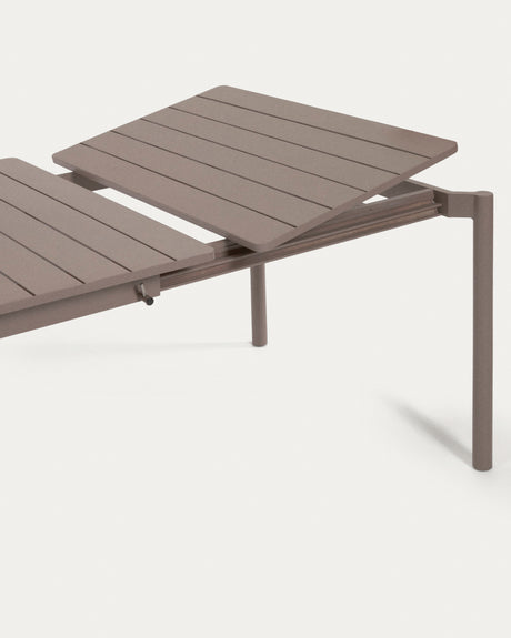 Zaltana ausziehbarer Outdoor-Tisch aus Aluminium mattbrauner 180 (240) x 100 cm - ZEN ZONE Furniture