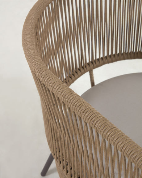 Nadin Sessel aus beigem Seil und Beinen aus verzinktem Stahl - ZEN ZONE Furniture