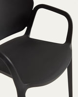 Ania stapelbarer Stuhl 100% outdoor schwarz - ZEN ZONE Furniture