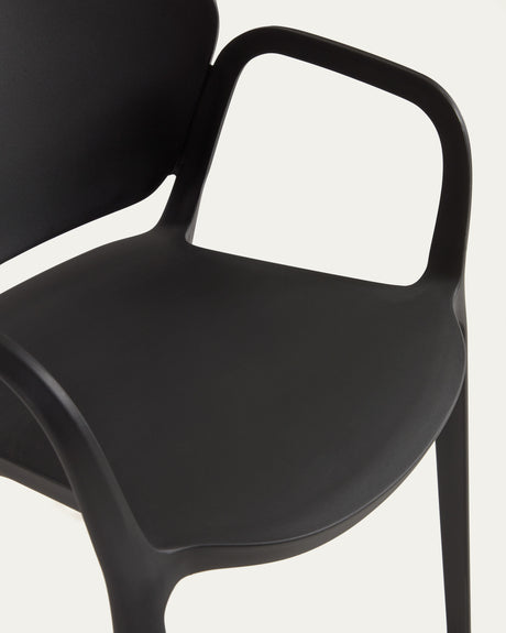 Ania stapelbarer Stuhl 100% outdoor schwarz - ZEN ZONE Furniture