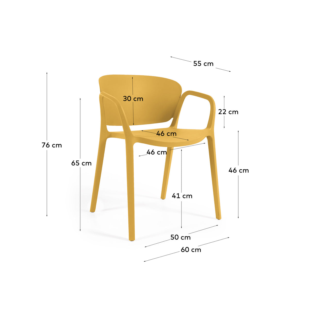 Ania stapelbarer Stuhl 100% outdoor gelb - ZEN ZONE Furniture