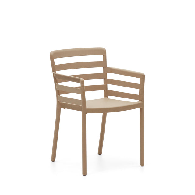 Nariet stapelbarer Gartenstuhl aus Kunststoff in Beige - ZEN ZONE Furniture