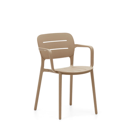Morella stapelbarer Gartenstuhl in Beige - ZEN ZONE Furniture
