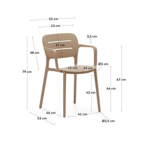 Morella stapelbarer Gartenstuhl in Beige - ZEN ZONE Furniture
