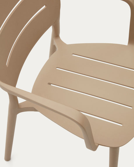 Morella stapelbarer Gartenstuhl in Beige - ZEN ZONE Furniture