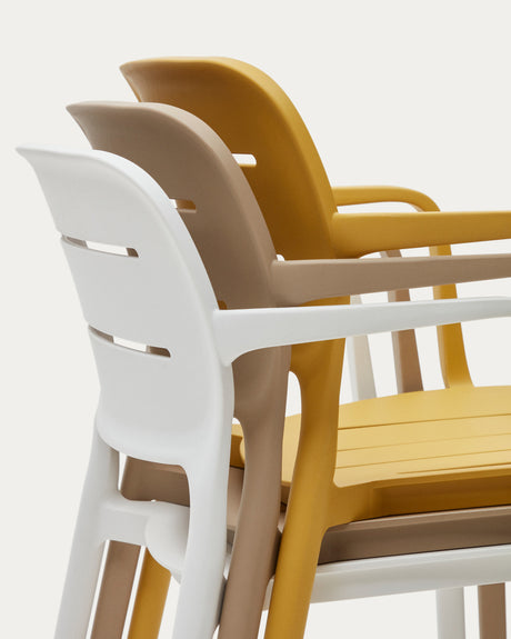 Morella stapelbarer Gartenstuhl in Beige - ZEN ZONE Furniture