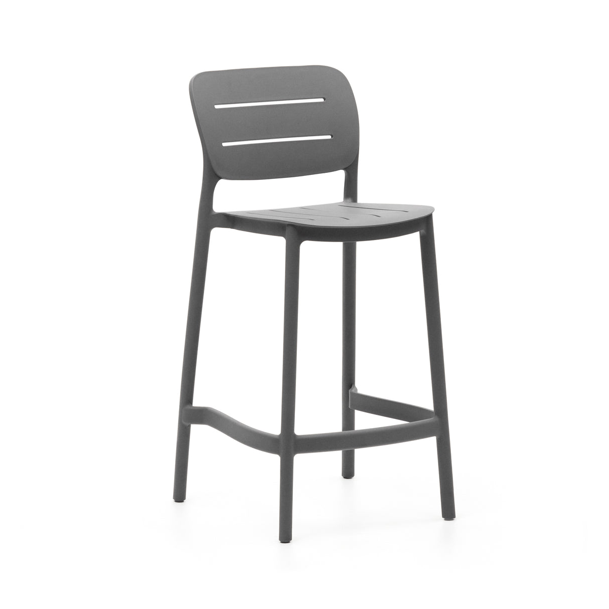 Morella stapelbarer Outdoor-Hocker aus grauem Kunststoff Höhe 65 cm - ZEN ZONE Furniture