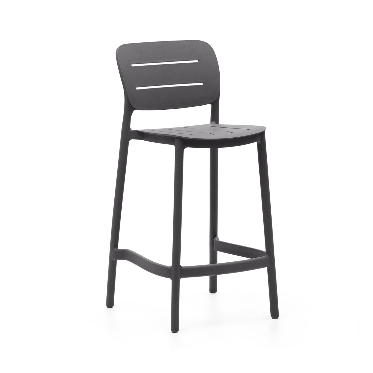 Morella stapelbarer Outdoor-Hocker aus grauem Kunststoff Höhe 65 cm - ZEN ZONE Furniture