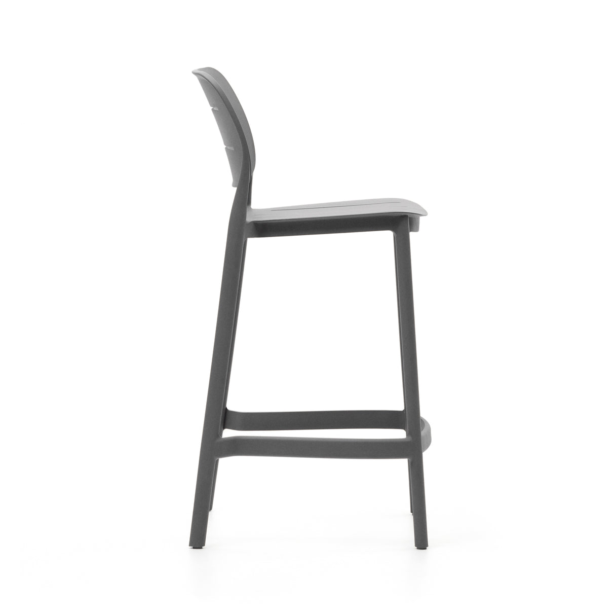 Morella stapelbarer Outdoor-Hocker aus grauem Kunststoff Höhe 65 cm - ZEN ZONE Furniture