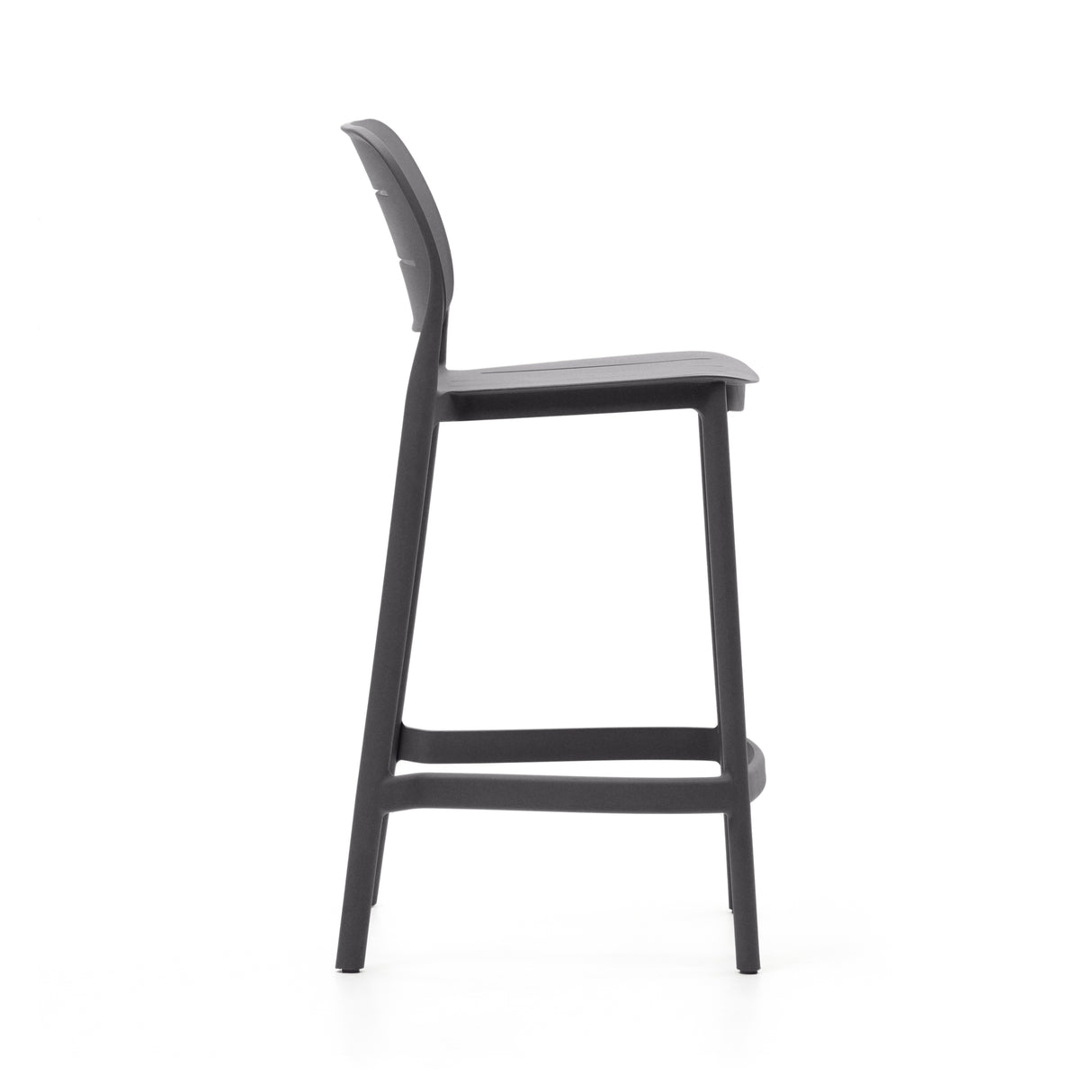 Morella stapelbarer Outdoor-Hocker aus grauem Kunststoff Höhe 65 cm - ZEN ZONE Furniture