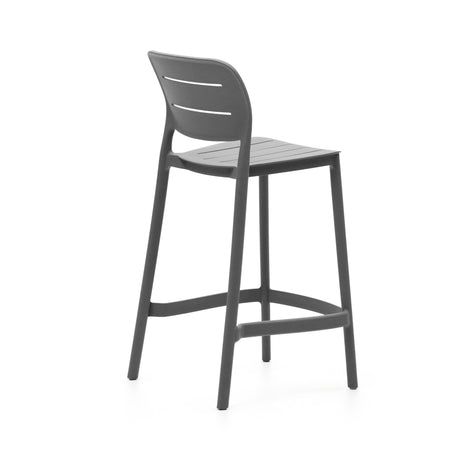 Morella stapelbarer Outdoor-Hocker aus grauem Kunststoff Höhe 65 cm - ZEN ZONE Furniture