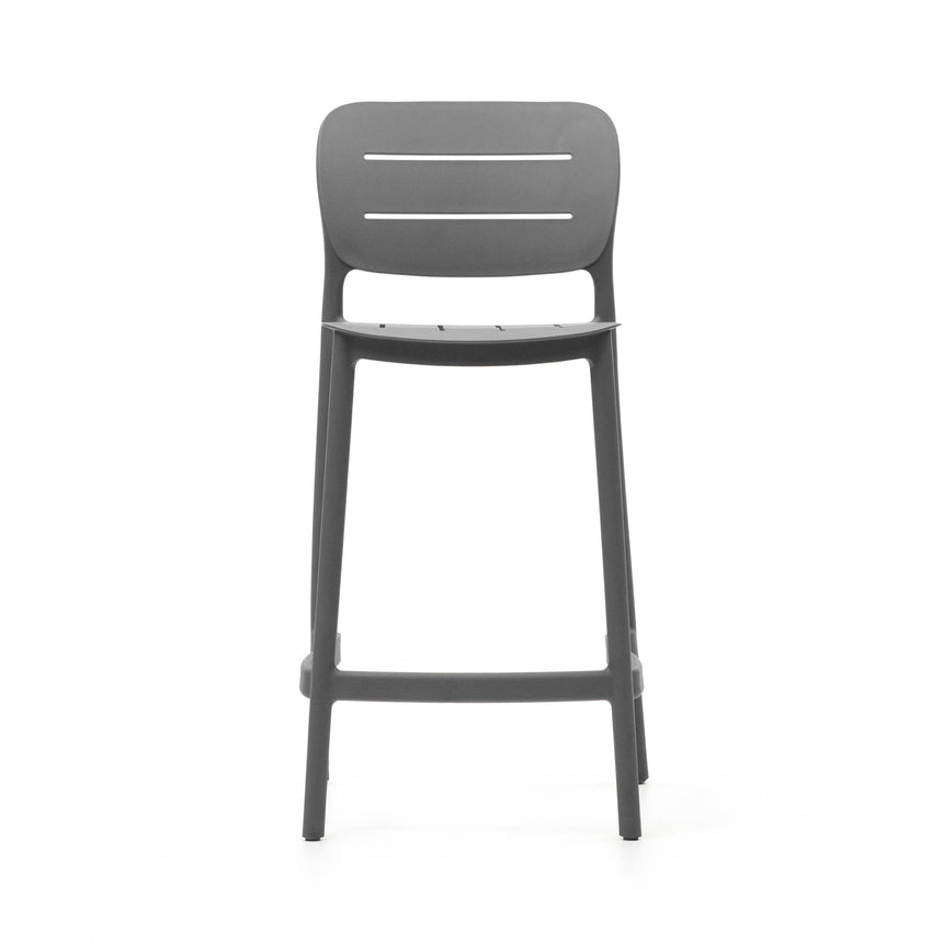 Morella stapelbarer Outdoor-Hocker aus grauem Kunststoff Höhe 65 cm - ZEN ZONE Furniture