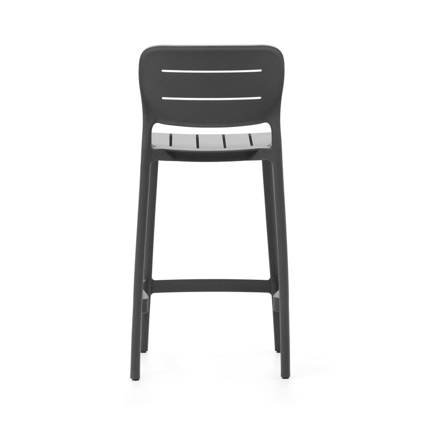 Morella stapelbarer Outdoor-Hocker aus grauem Kunststoff Höhe 65 cm - ZEN ZONE Furniture
