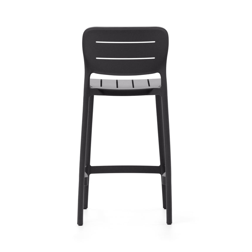 Morella stapelbarer Outdoor-Hocker aus grauem Kunststoff Höhe 65 cm - ZEN ZONE Furniture