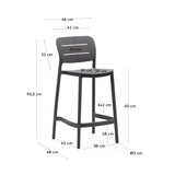 Morella stapelbarer Outdoor-Hocker aus grauem Kunststoff Höhe 65 cm - ZEN ZONE Furniture